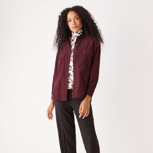 The Oversized Corduroy Shirt in Maroon